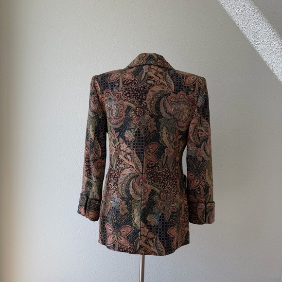 Vintage Christian Lacroix paisley tapestry blazer with rhinestone buttons Sz 10 - Picture 2 of 12